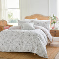 Housse de couette réversible motif floral double