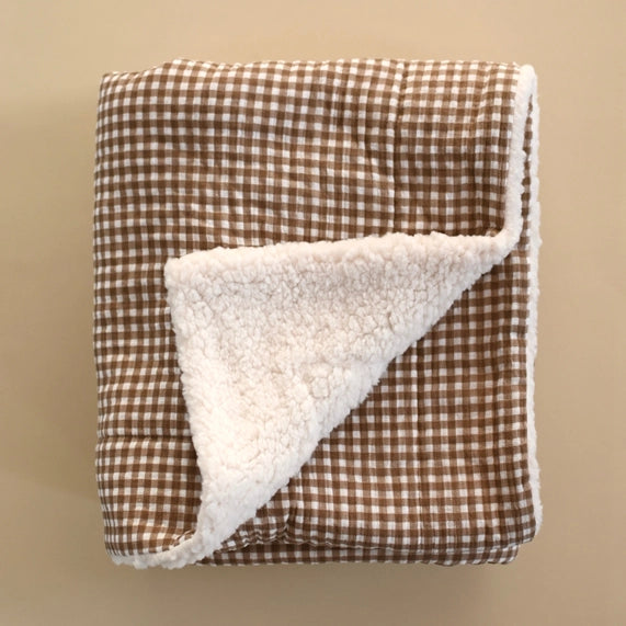 Muslin and Sherpa blanket